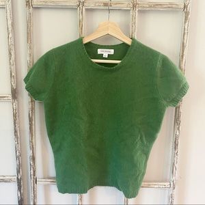 Isaac Mizrahi Cashmere Short Sleeve Sweater Green
